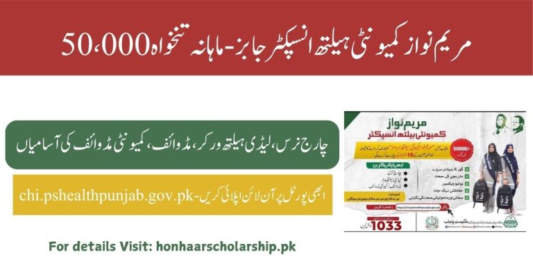 Maryam Nawaz Community Health Inspector Jobs